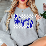 Bluejays Checker Star DTF Print