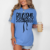 Bluejays Simple Bow Checker DTF Print
