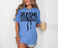 Bluejays Simple Bow Checker DTF Print