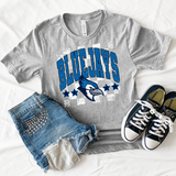 Bluejays Checker Star Grunge DTF Print