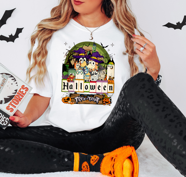 Bluey Halloween Trick or Treat DTF Print