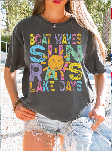 Boat Waves Sun Rays DTF Paint