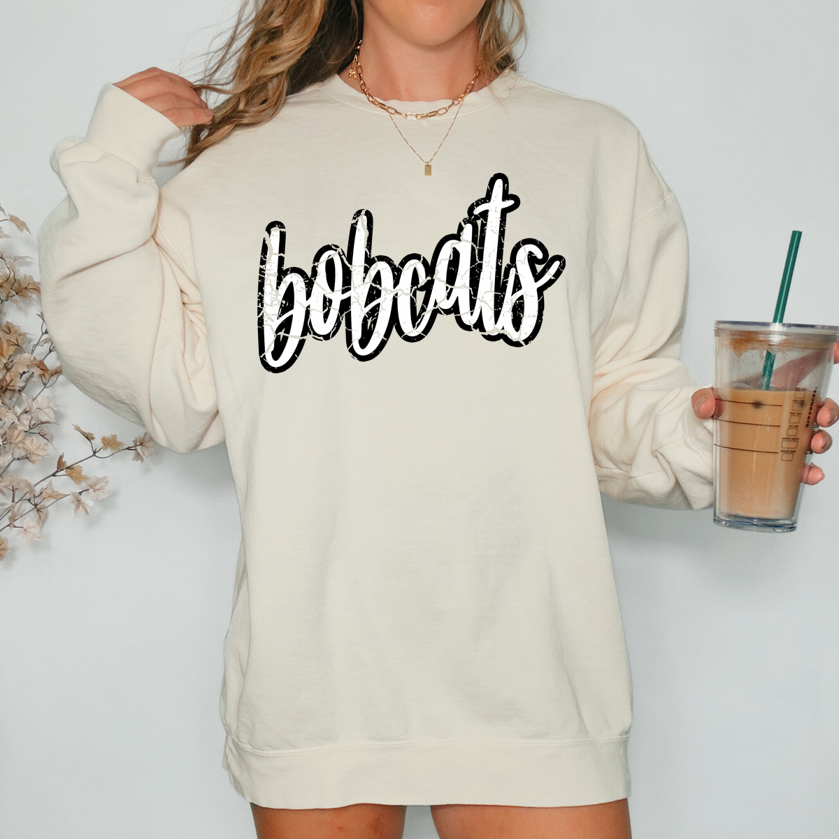 Bobcats Crackle Cursive Teams DTF Print