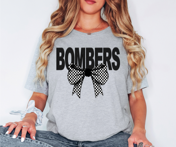 Bombers Coquette Checker Bow DTF Print