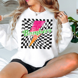 Bombers Checker Bolt Distressed DTF Print