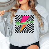 Bombers Checker Leopard Bolt DTF Print