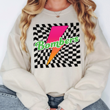 Bombers Checker Leopard Bolt DTF Print