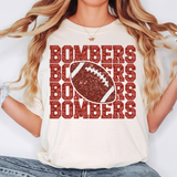 Bombers Repeat Glitter Effect Football DTF Print