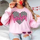 Bombers Valentine Checker Heart DTF Print