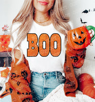 Halloween BOO Sequin Embroidery Effect DTF Print