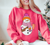 Boojee Snowman Glitter Embroidery Effect DTF Print