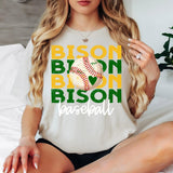 Bison Baseball Bookworm Repeat DTF Print