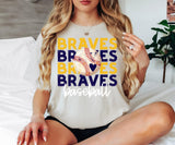 Braves Baseball Bookworm Repeat DTF Print