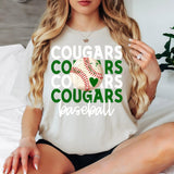 Cougars Baseball Bookworm Repeat DTF Print