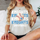 Knights Baseball Bookworm Repeat DTF Print