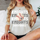 Knights Baseball Bookworm Repeat DTF Print