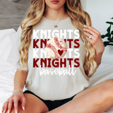 Knights Baseball Bookworm Repeat DTF Print
