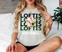 Loftis Baseball Bookworm Repeat DTF Print
