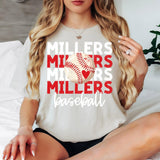 Millers Baseball Bookworm Repeat DTF Print