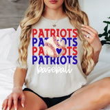 Patriots Baseball Bookworm Repeat DTF Print