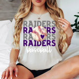 Raiders Baseball Bookworm Repeat DTF Print