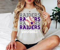 Raiders Baseball Bookworm Repeat DTF Print