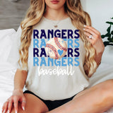 Rangers Baseball Bookworm Repeat DTF Print