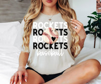 Rockets Baseball Bookworm Repeat DTF Print