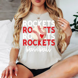 Rockets Baseball Bookworm Repeat DTF Print