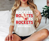 Rockets Baseball Bookworm Repeat DTF Print