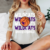 Wildcats Basketball Bookworm Repeat DTF Print