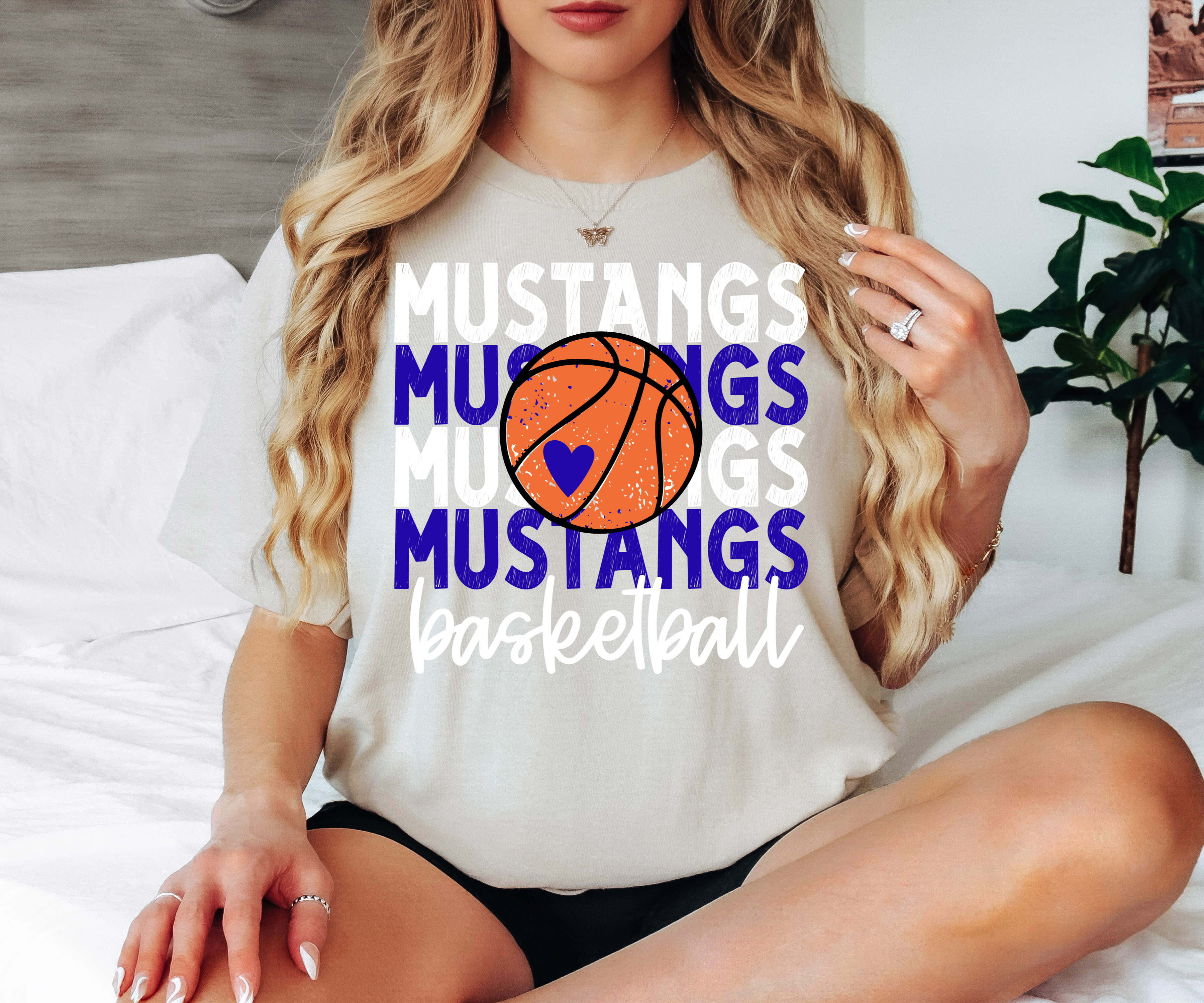 Mustangs Basketball Bookworm Repeat DTF Print