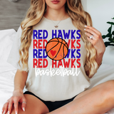 Red Hawks Basketball Bookworm Repeat DTF Print