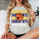 Sabercats Basketball Bookworm Repeat DTF Print