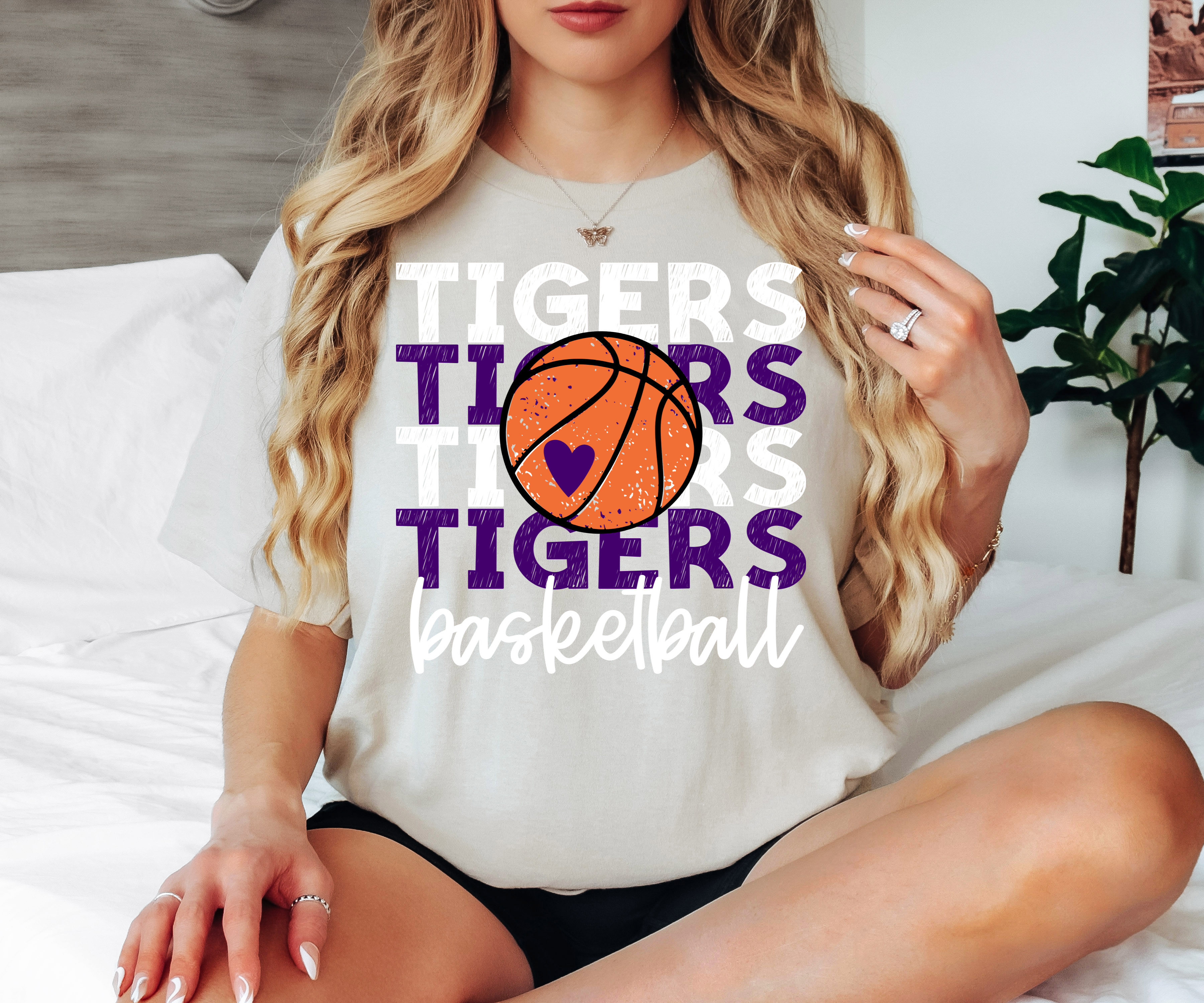 Tigers Basketball Bookworm Repeat DTF Print
