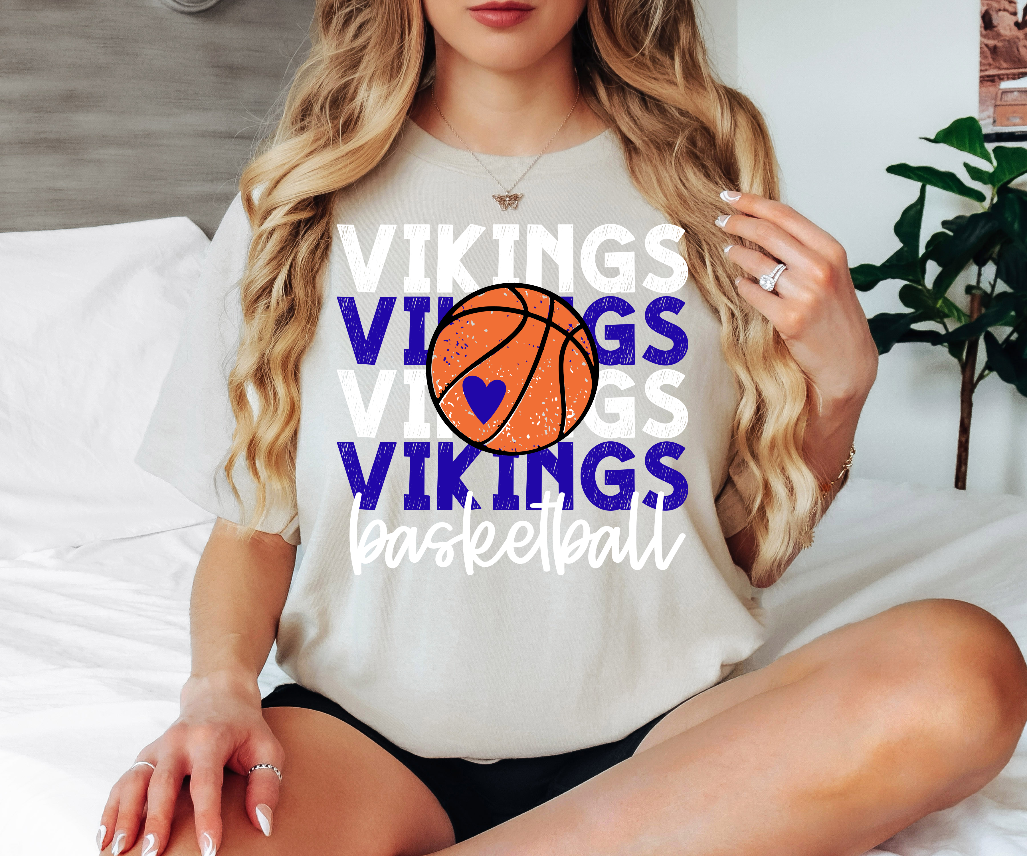 Vikings Basketball Bookworm Repeat DTF Print