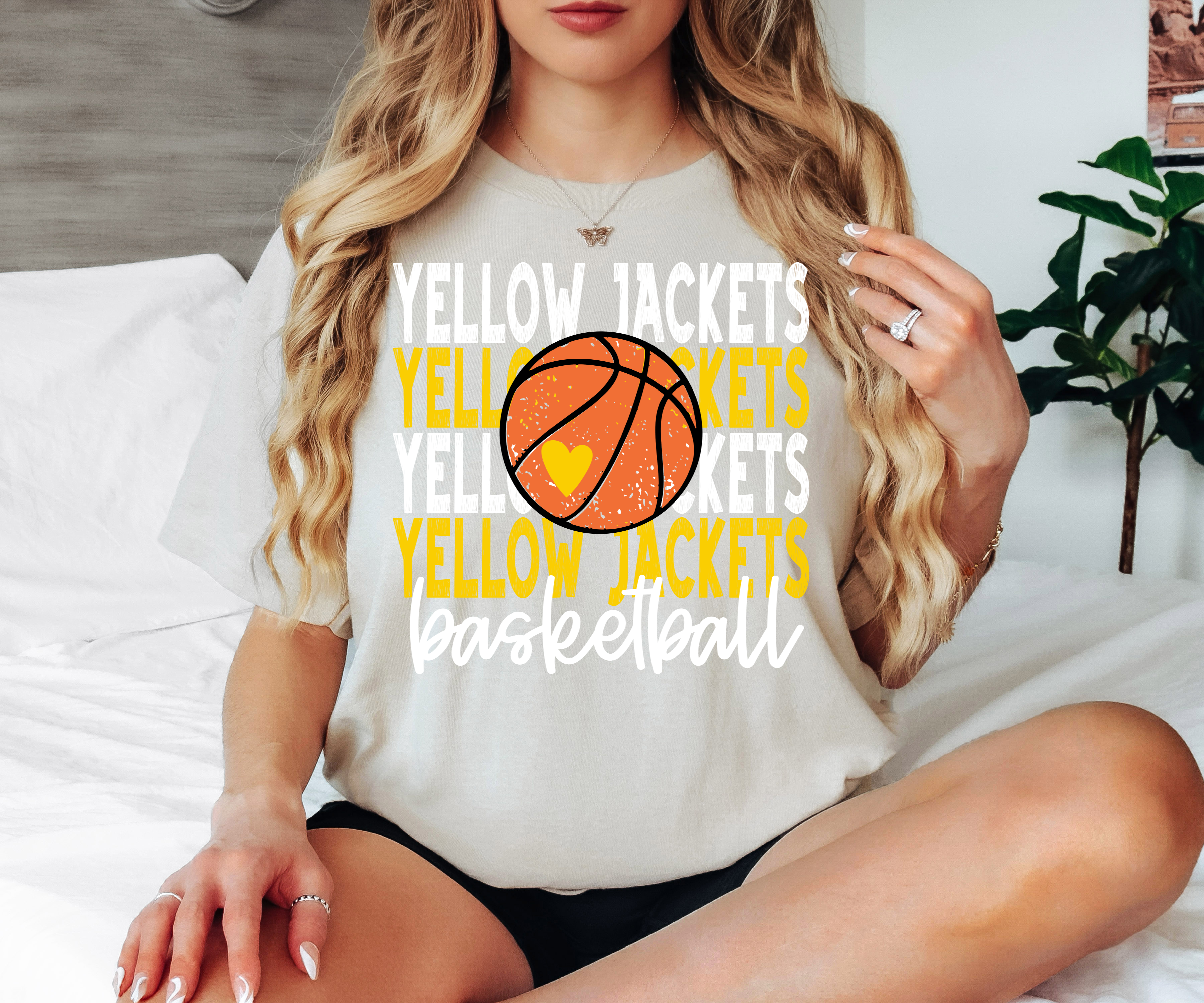 Yellow Jackets Basketball Bookworm Repeat DTF Print
