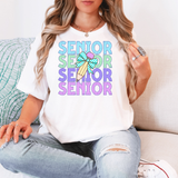 Senior Bookworm Repeat Checker Pencil DTF Print