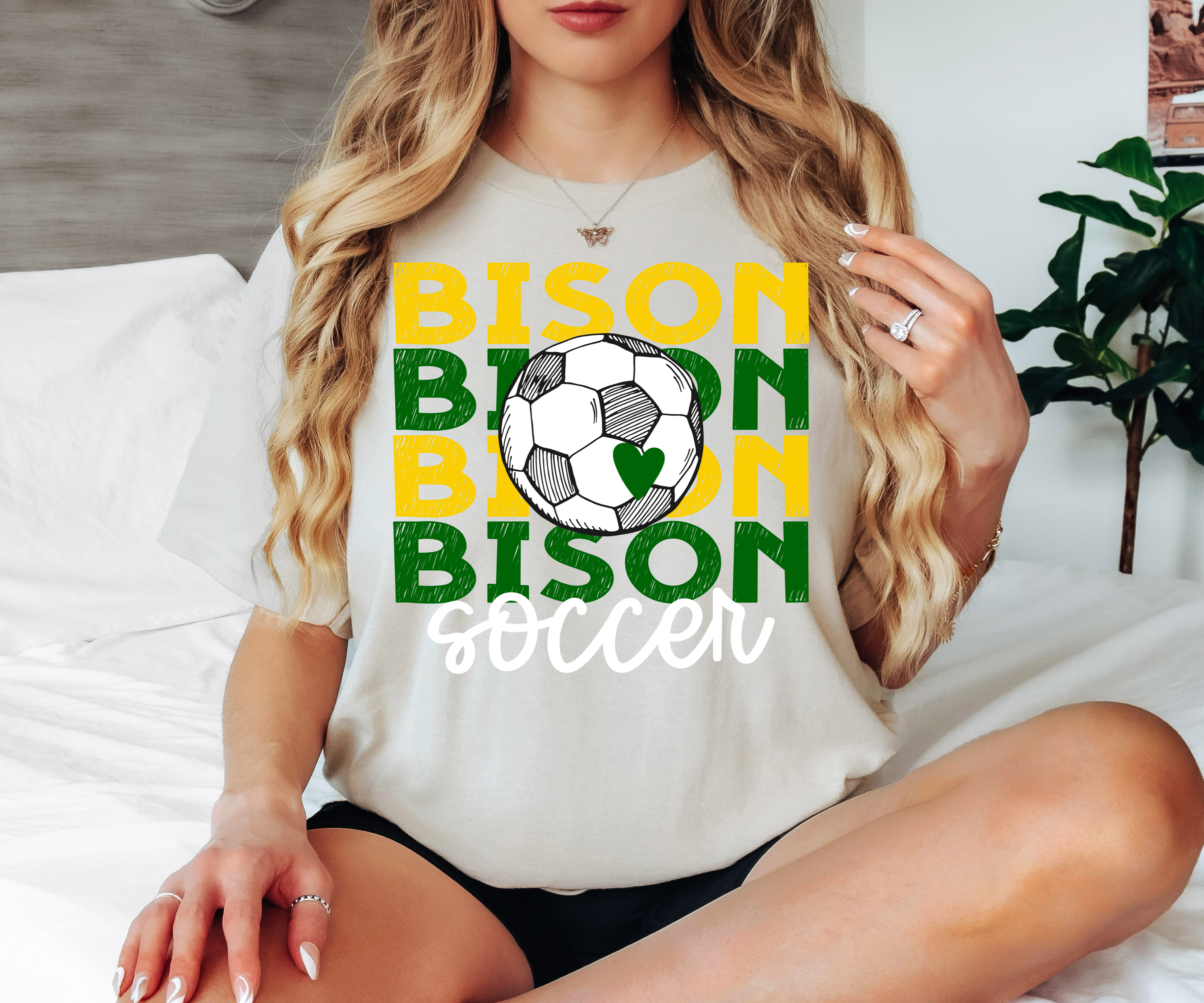 Bison Soccer Bookworm Repeat DTF Print