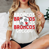 Broncos Soccer Bookworm Repeat DTF Print