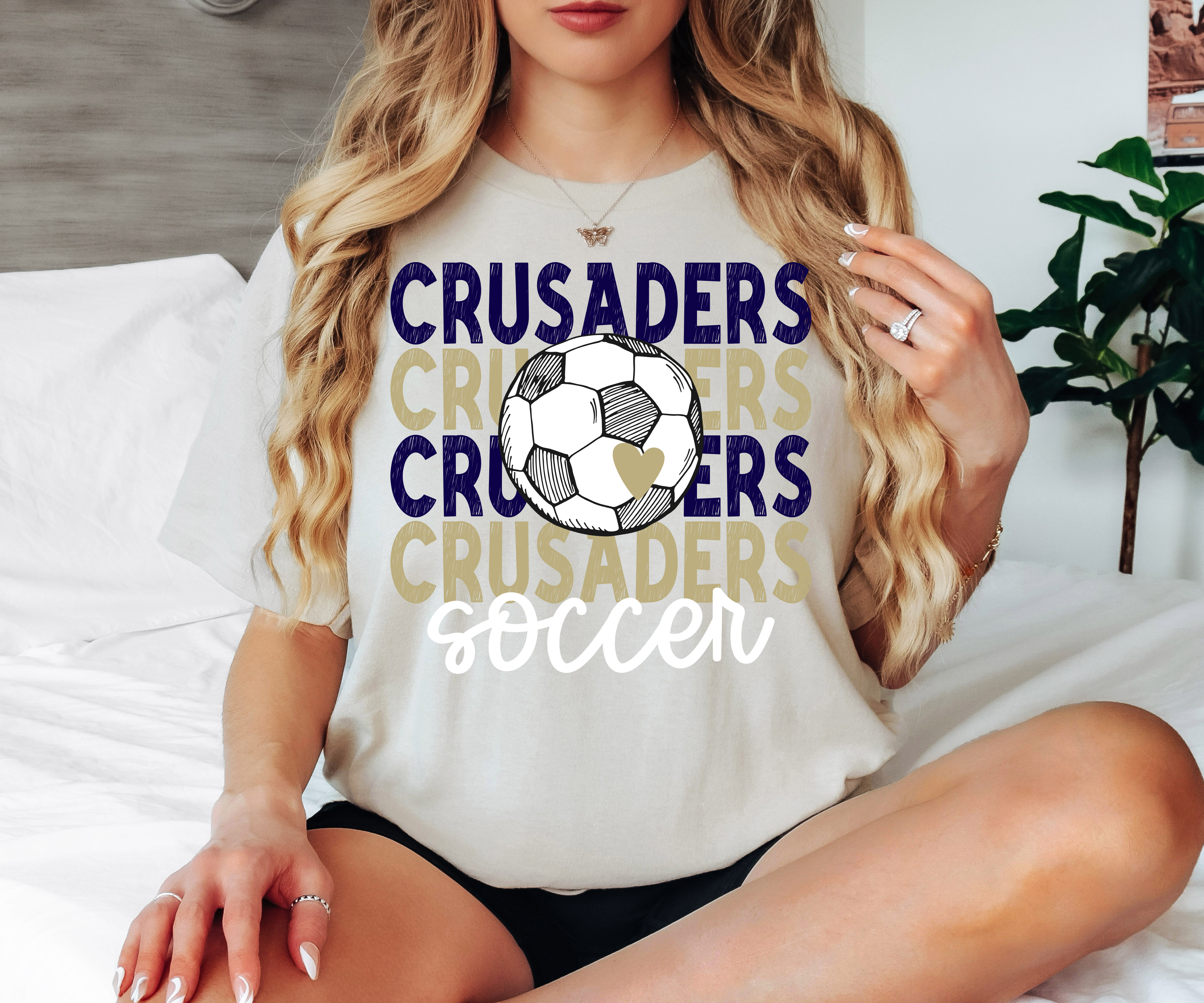 Crusaders Soccer Bookworm Repeat DTF Print