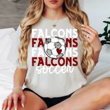 Falcons Soccer Bookworm Repeat DTF Print