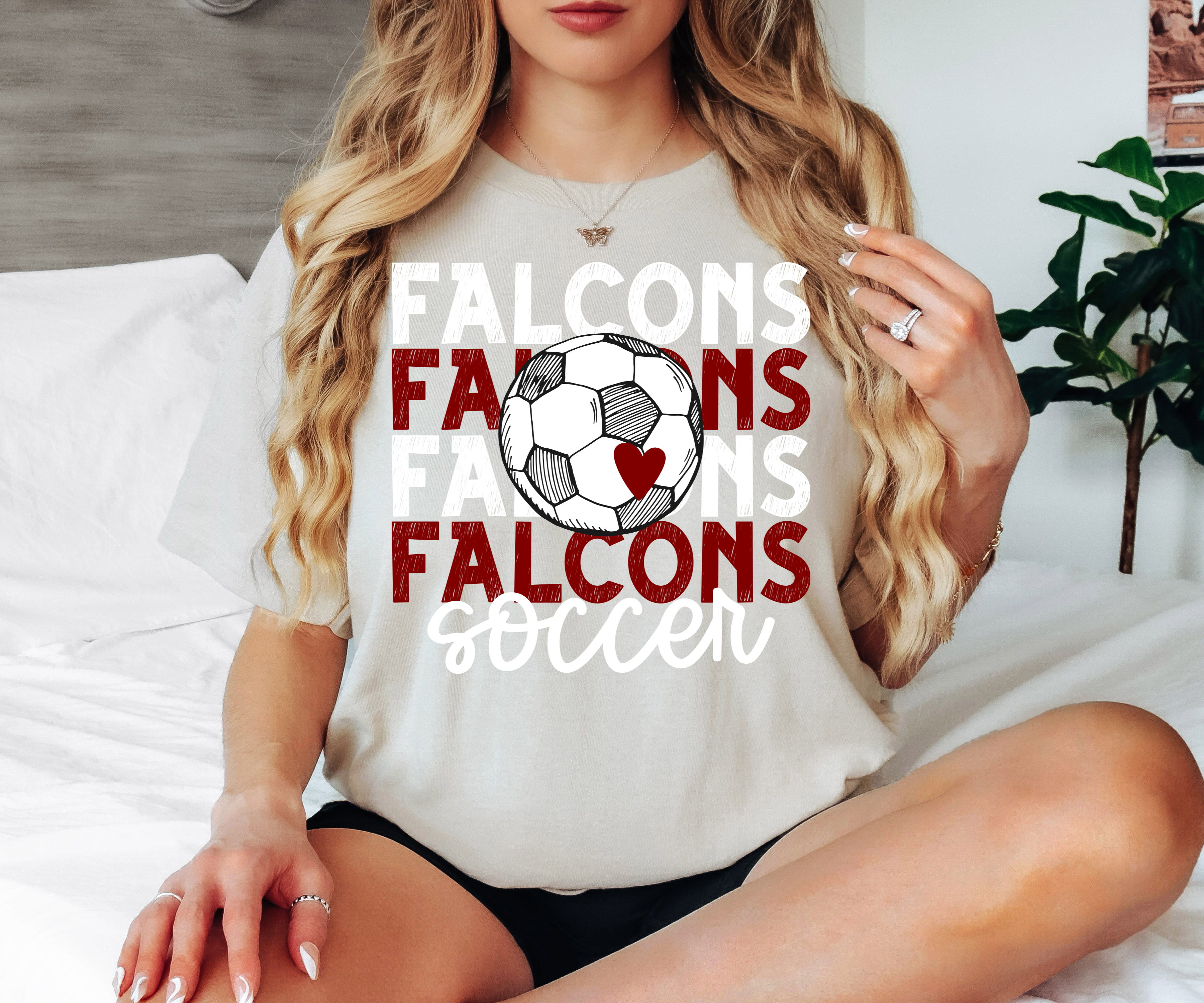 Falcons Soccer Bookworm Repeat DTF Print