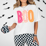 Halloween Pink Orange BOO DTF Print