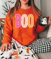 Halloween Pink Orange BOO DTF Print