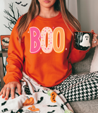 Halloween Pink Orange BOO DTF Print