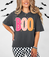 Halloween Pink Orange BOO DTF Print