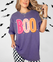 Halloween Pink Orange BOO DTF Print