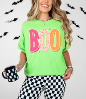 Halloween Pink Orange BOO DTF Print