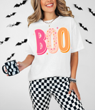 Halloween Pink Orange BOO DTF Print